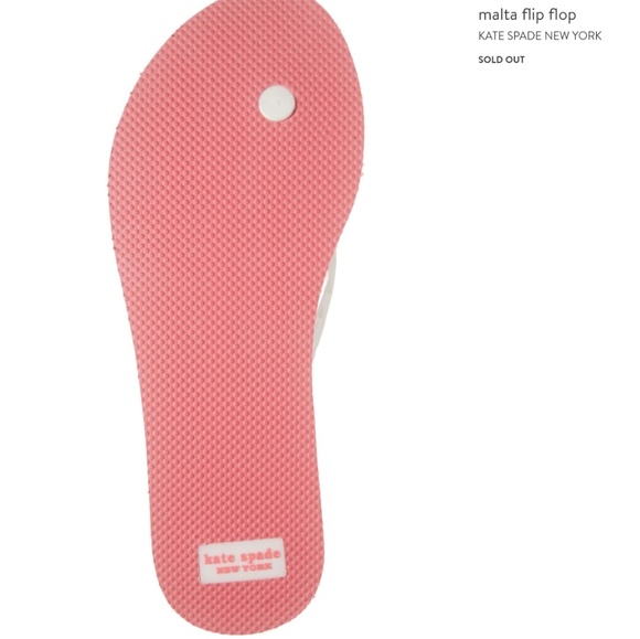 kate spade Malta Wedge Flip Flop White Sandals Red & Pink Lips Print Size 8 NWT - Picture 6 of 8
